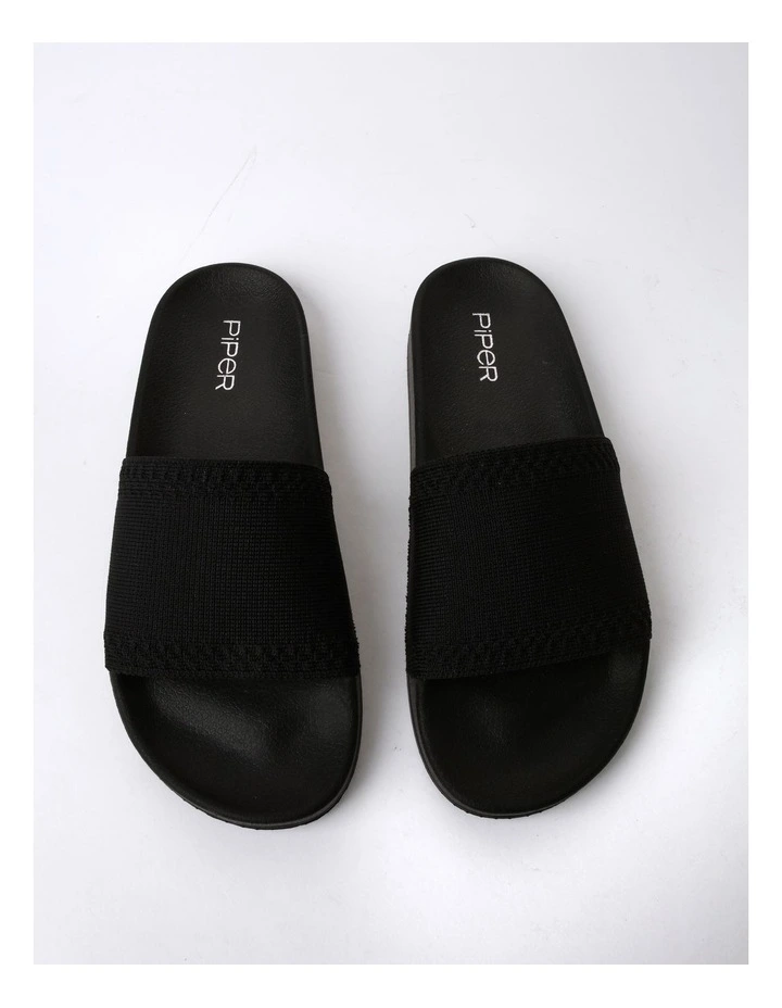 Hot Sale π₯° Piper District Black Recycled Flyknit π©΄ Sandal In Black β€οΈ - Image 6
