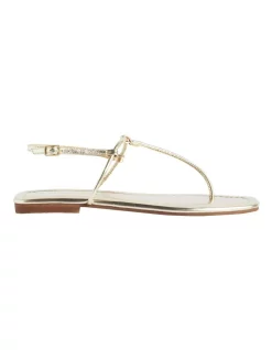 Wholesale 🛒 French Connection Ellie Leather 🩴 Sandal In Gold 🔥