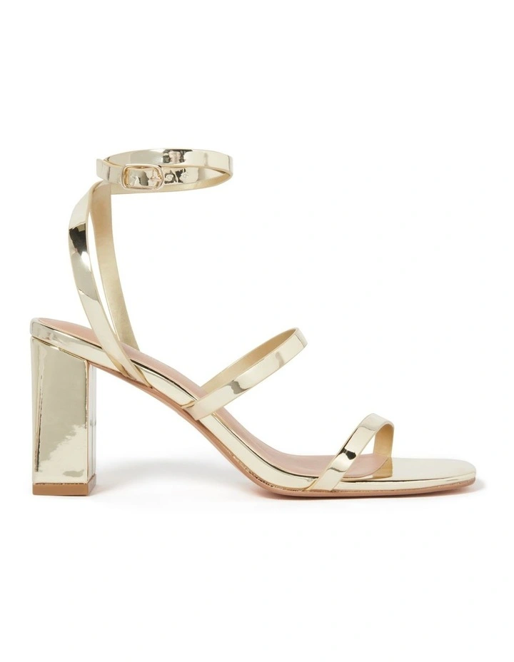 Best Sale π Forever New Zelly Strappy Block Heel In Gold π―