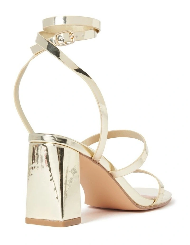 Best Sale π Forever New Zelly Strappy Block Heel In Gold π― - Image 3