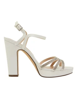 Best Pirce 🎁 NINA Saralyn Ivory Satin 🩴 Sandals 🎁