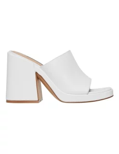Best Pirce โ๏ธ Windsor Smith Verge Leather Platform Heel In White ๐