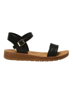 Budget 😉 Wide Steps Eliza 🩴 Sandals In Black Smooth 😀