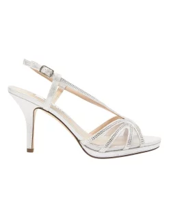 Cheap ❤️ NINA Barbara 🩴 Sandals In New Silver Satin ❤️
