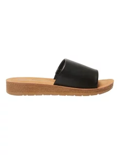 Best Pirce ⭐ Wide Steps Enid 🩴 Sandals In Black Smooth 🔔