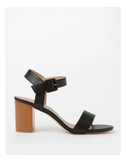 Outlet ๐ฏ Miss Shop Beckham Block Heel ๐ฉด Sandal In Black โจ
