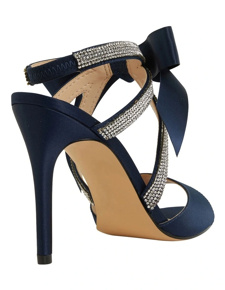 New π NINA Claudia New Navy Satin π©΄ Sandals π - Image 4