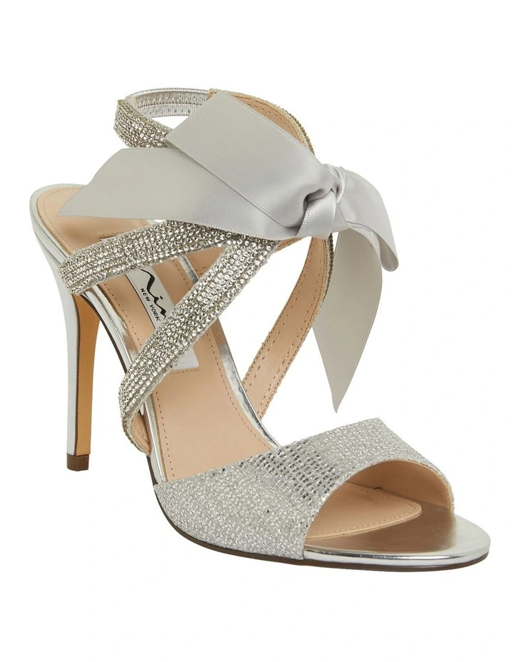 Cheapest π NINA Claudia Silver Glitter Satin π©΄ Sandals β€οΈ - Image 2