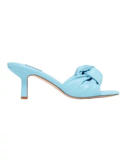 Cheap 🔔 Nine West Knot Heeled 🩴 Sandal In Light Blue 👏
