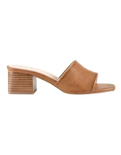 Budget ๐ Verali Eleni Low Block Mules ๐ Shoes In Tan Softee โ๏ธ