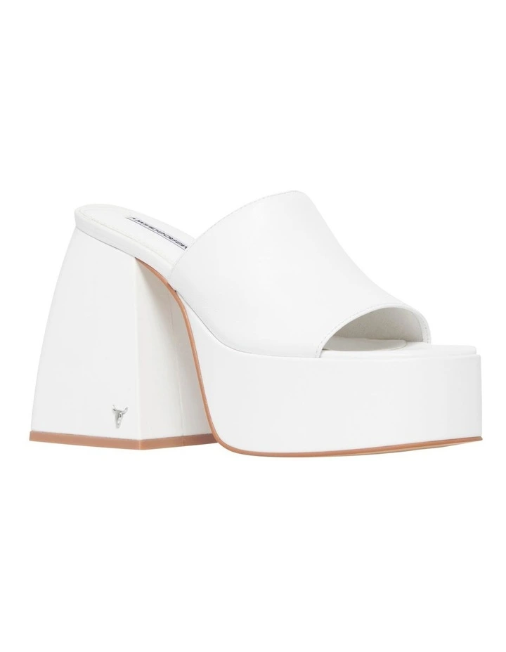 Best Pirce π Windsor Smith Highrise Leather Heel In White π - Image 2