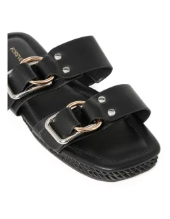 Cheapest 👏 Forever New Uma Black Flat Slide 😍