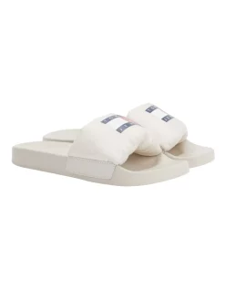Best Pirce ✔️ Tommy Hilfiger Padded Strap Pool Slides In Beige 🛒