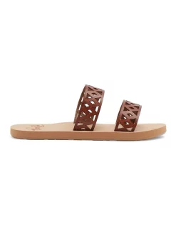 Hot Sale 🌟 Roxy Elora Faux Leather 🩴 Sandals In Brown 👍