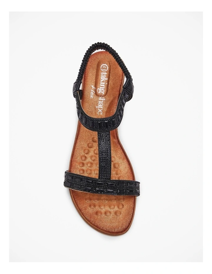 Best deal π― Taking Shape Elevated Bling Wedge π©΄ Sandal In Black β - Image 5