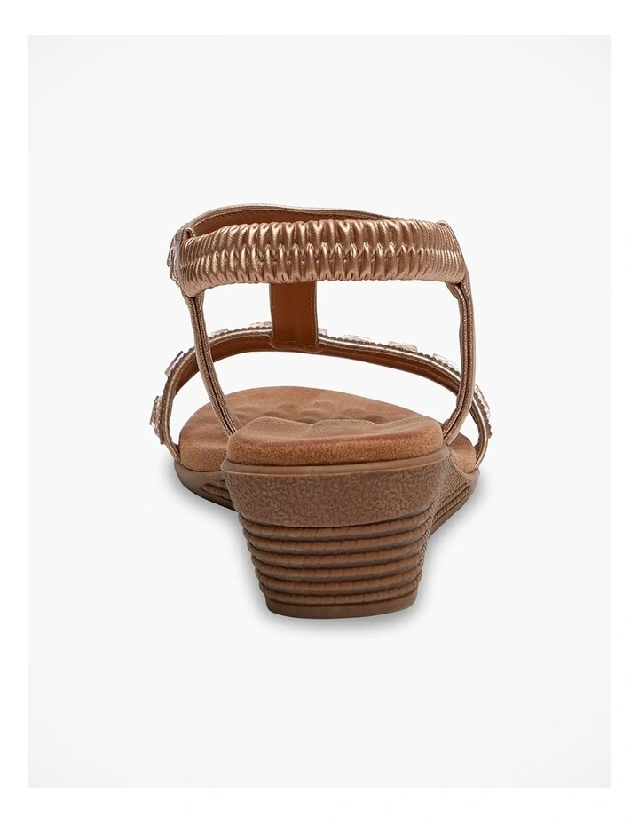 Outlet π Taking Shape Elevated Bling Wedge π©΄ Sandal In Rose Gold π― - Image 4