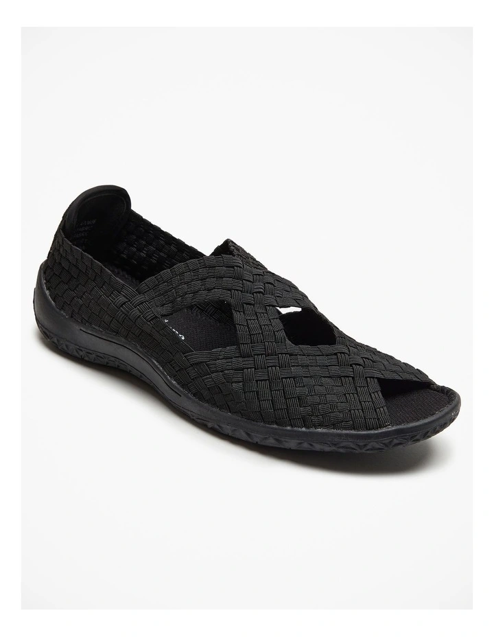 Cheap π₯° Taking Shape Woven Stretch Covered π©΄ Sandal In Black π€© - Image 2
